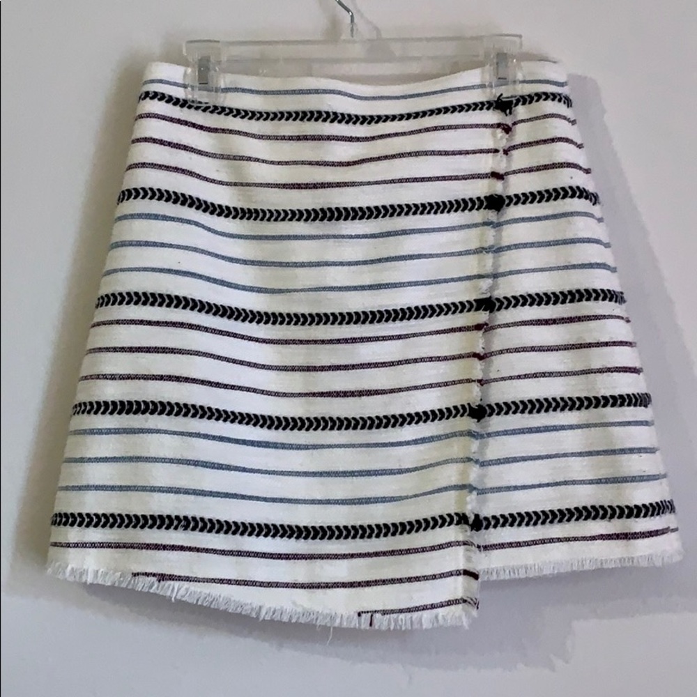 💕Loft Multicolor Striped Wrap Skirt with Fringe